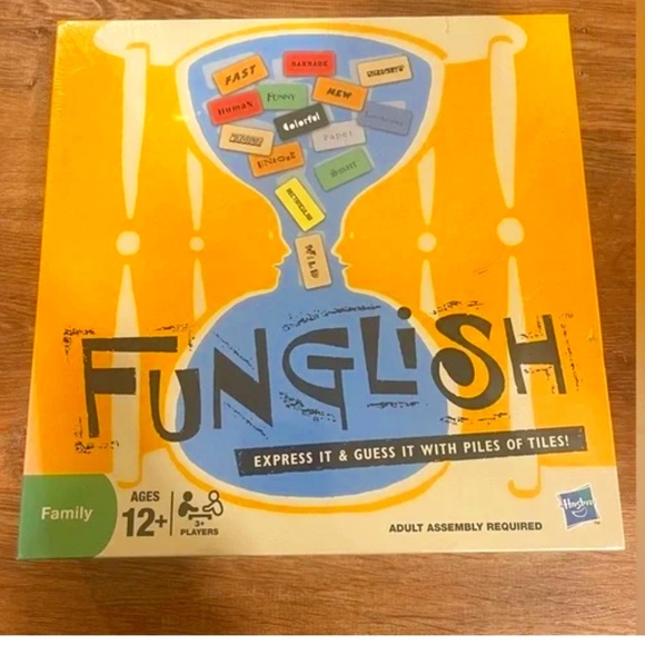 NEVER OPENED Hasbro Funglish game​​​​​ Award winning Strategy Game - Picture 1 of 4